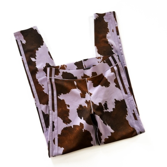 Ivy Park Adidas Girls Medium 11 12 Purple Cow Leggings - Picture 2 of 4